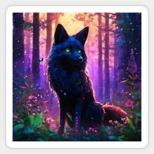 Magical Fox With Green Eyes Sticker